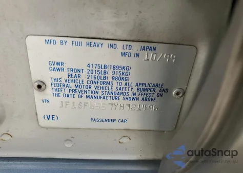 2000 Subaru Forester S z USA, uszkodzony, nr VIN JF1SF6557YH721496